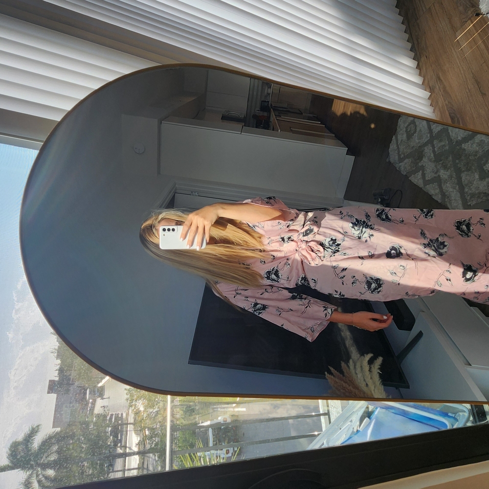 Pink Floral Wrap Dress